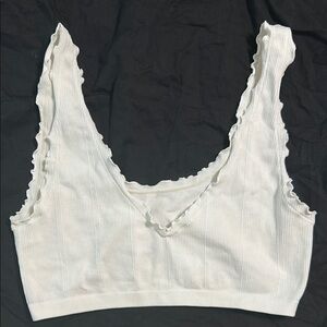 White Ribbed Crop Top